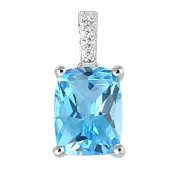 Dámsky prívesok biele zlato 585/000 prírodný diamant 0.008 ct topaz GKW48536