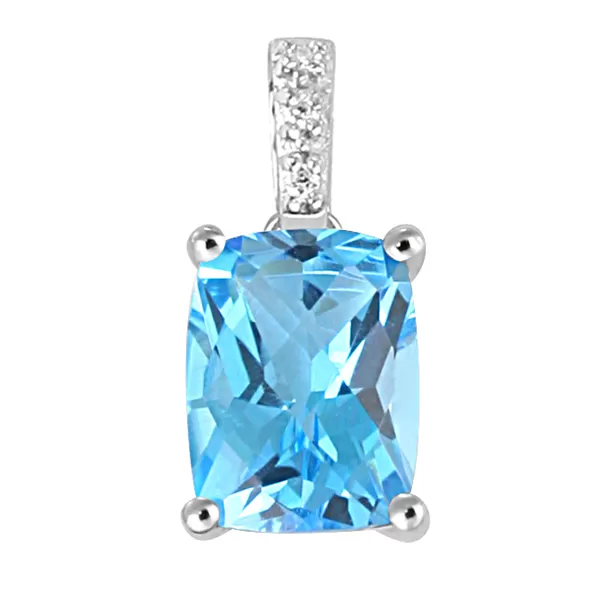 Dámsky prívesok biele zlato 585/000 prírodný diamant 0.008 ct topaz GKW48536