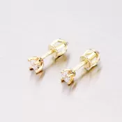 Zlaté kôstky so zirkónom 42-31041