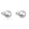 Strieborné náušnice pecka s perlou Swarovski biele okrúhle 31142.1