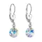 Strieborné náušnice visiace s kryštálmi Swarovski AB efekt okrúhle 31134.2