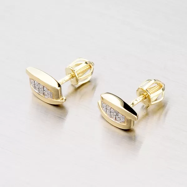 Zlaté náušnice s bielymi zirkónmi 42-3122