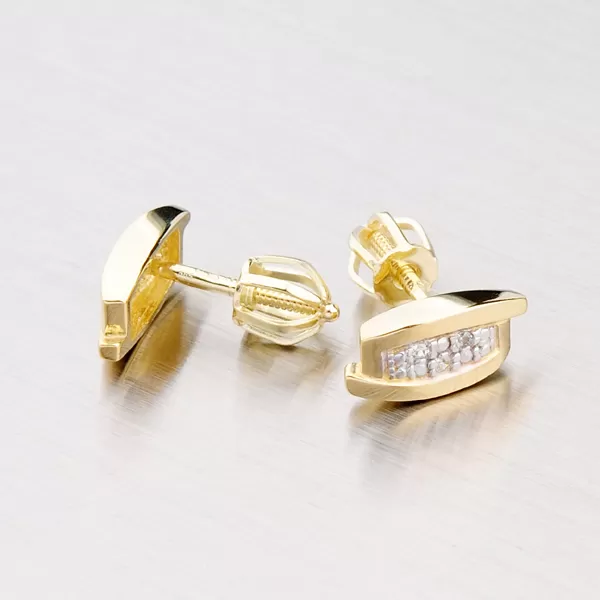 Zlaté náušnice s bielymi zirkónmi 42-3122