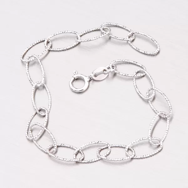 Strieborná retiazka s gravírovaním ODT013-080R-Rh