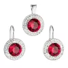 Súprava šperkov s kryštálmi Swarovski náušnice a prívesok červené okrúhle 39107.3