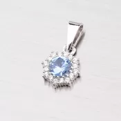 Zlatý prívesok s akvamarínom a zirkónmi 357p-130086-03