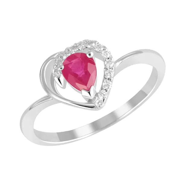 Prsteň s diamantmi a rubínom GKW23474