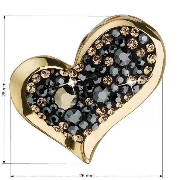 Strieborný prívesok s kryštálmi mix farieb srdca 34184.4 colorado