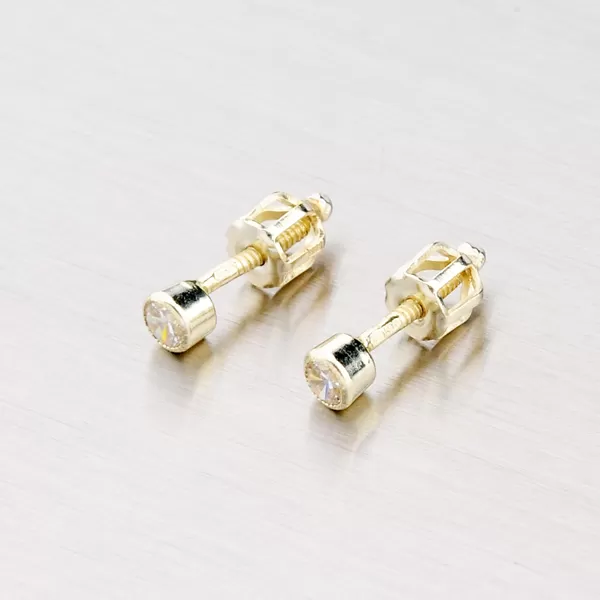 Zlaté náušnice - kôstky so zirkónom 42-3299