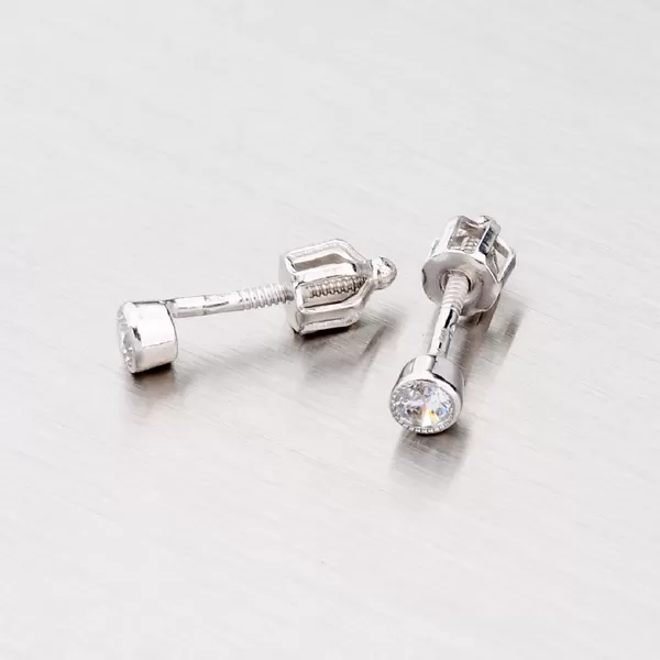 Kôstky so zirkónom z bieleho zlata 42-3300