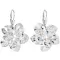 Strieborné náušnice visiace s kryštálmi Swarovski biela kvietka 31130.1