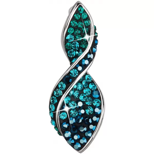 Strieborný prívesok s kryštálmi zelená špirála 34166.3