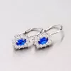 Náušnice so zirkónmi a modrými zafírmi 358-0041M