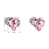 Strieborné náušnice pecka s kryštálmi Swarovski ružové srdce 31139.3