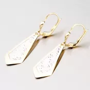 Zlaté gravírované náušnice 42-3358