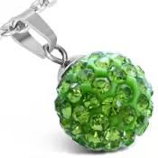 Guľôčka so zelenými kryštálmi GWPA157