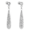 Strieborné náušnice visiace s kryštálmi Swarovski biela slza 31163.1