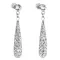 Strieborné náušnice visiace s kryštálmi Swarovski biela slza 31163.1