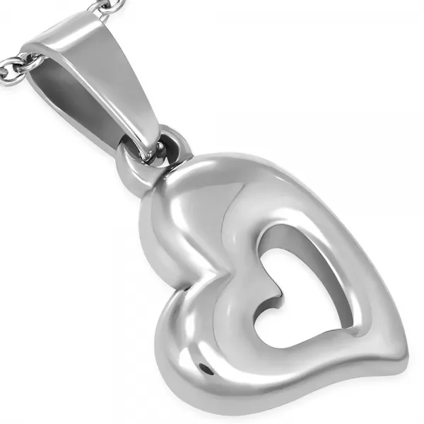 Oceľový prívesok - srdce GPPP124