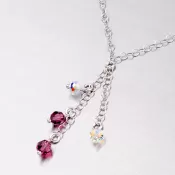 Strieborný náhrdelník s kryštálmi YNG5007