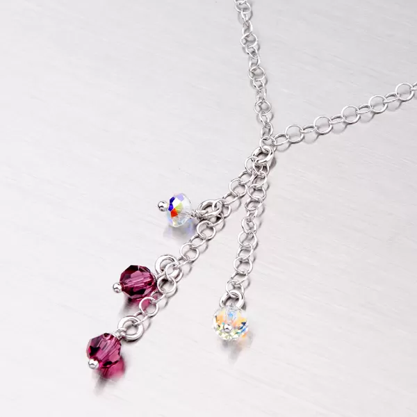 Strieborný náhrdelník s kryštálmi YNG5007