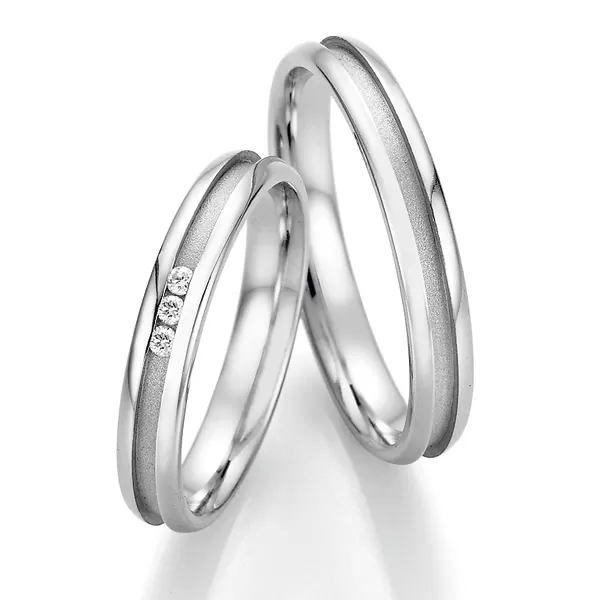 Snubné prstene z ocele s diamantmi SP-22070