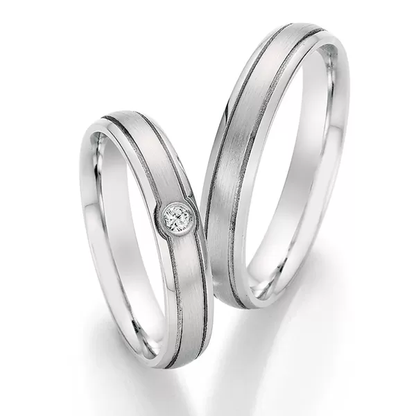 Snubné prstene z ocele s diamantom SP-22010