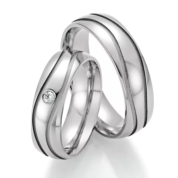 Titánové snubné prstene s briliantom SP-20130