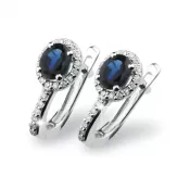 Náušnice so zafírom a diamantmi GKW52432-B-SAF