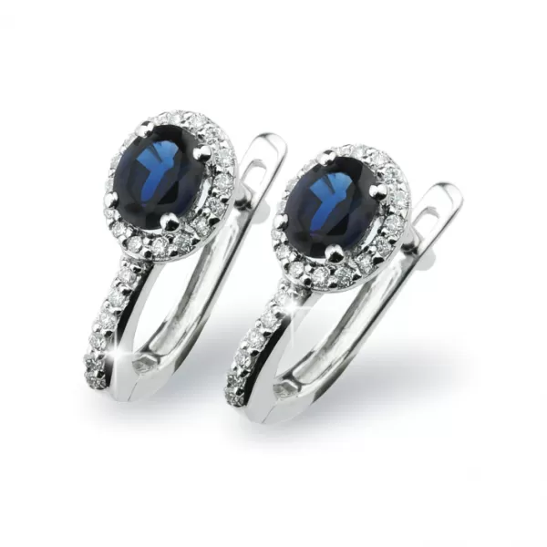 Náušnice so zafírom a diamantmi GKW52432-B-SAF