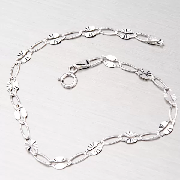 Retiazka z bieleho zlata s gravírovaním 45-1072