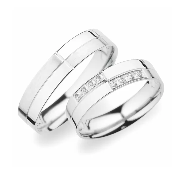Svadobné obrúčky striebro 925 zirkón 0,120 ct SP-256-Ag