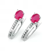 Náušnice s briliantmi a rubínom GKW52422