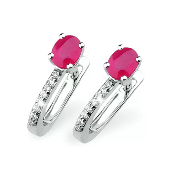 Náušnice s briliantmi a rubínom GKW52422