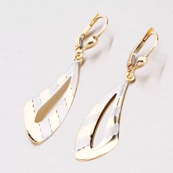 Kombinované zlaté náušnice 42-3888