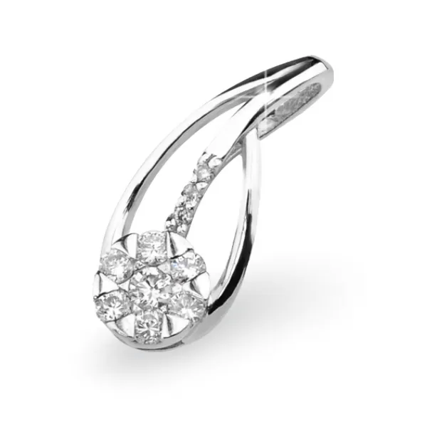 Prívesok s diamantmi - biele zlato GKW46680