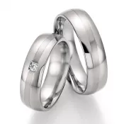 Titánové snubné prstene s briliantom SP-20110