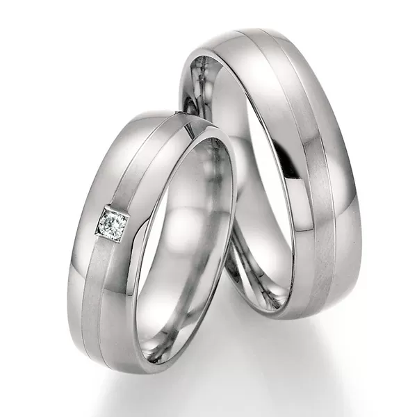 Titánové snubné prstene s briliantom SP-20110