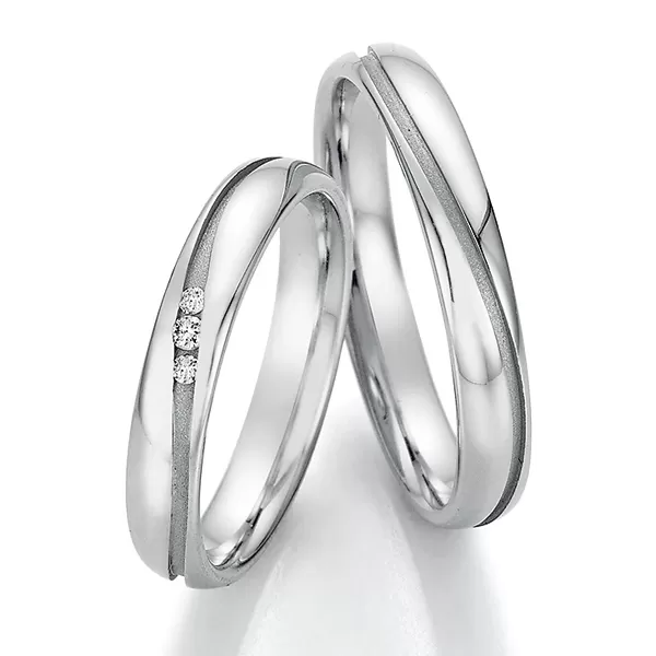 Snubné prstene z ocele s diamantmi SP-22050