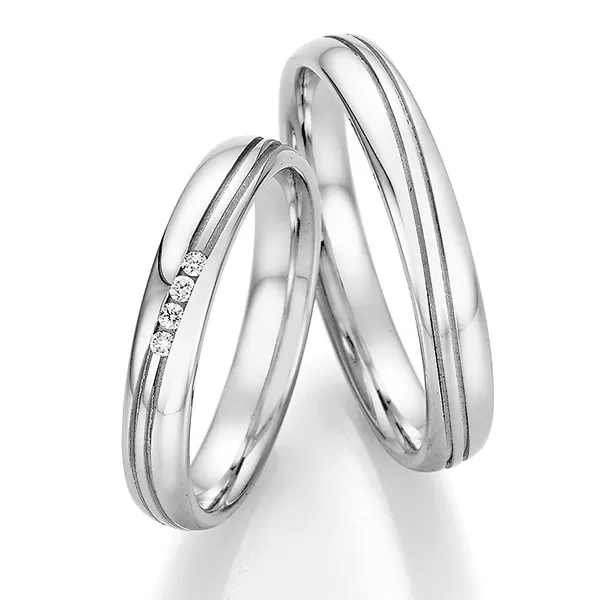 Snubné prstene z ocele s diamantmi SP-22110