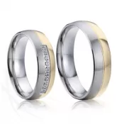 Oceľové snubné prstene so zlátením SP-7023