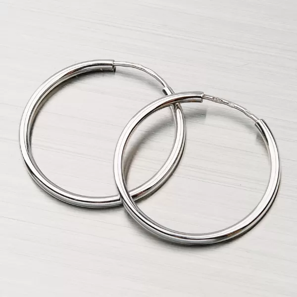 Náušnice z bieleho zlata 25 mm 238-3013