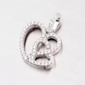 Strieborné srdce so zirkónmi PXX16150008