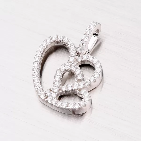 Strieborné srdce so zirkónmi PXX16150008
