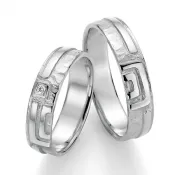 Strieborné snubné prstene s diamantom SP-51070