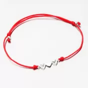 Strieborný povrázkový náramok so srdiečkami BST-14711-R