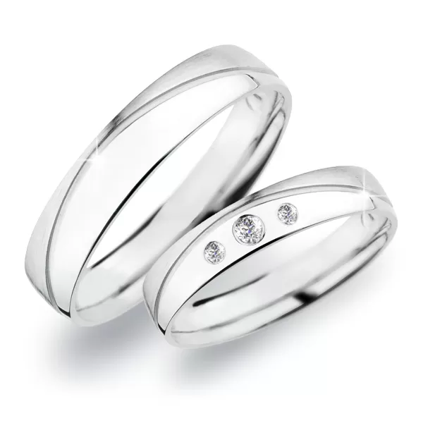 Snubné prstene z bieleho zlata SP-278B