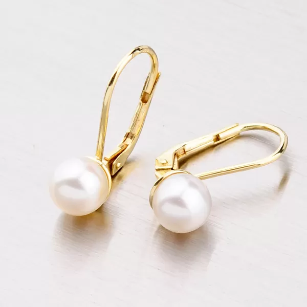 Zlaté náušnice s perlou 353P-120184