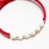 Strieborný povrázkový náramok s perlami BST-14549