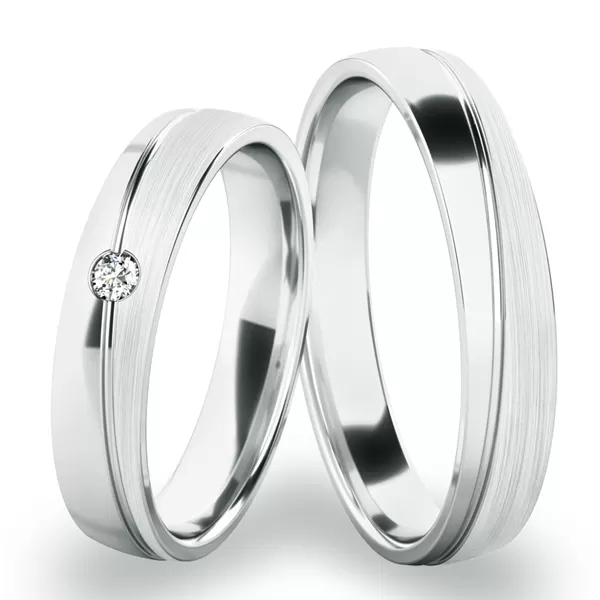 Snubné prstene z bieleho zlata SP-280-B